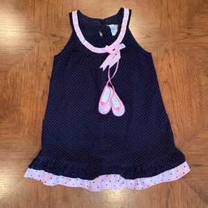 Rare Editions Navy Dress with Pink Accents